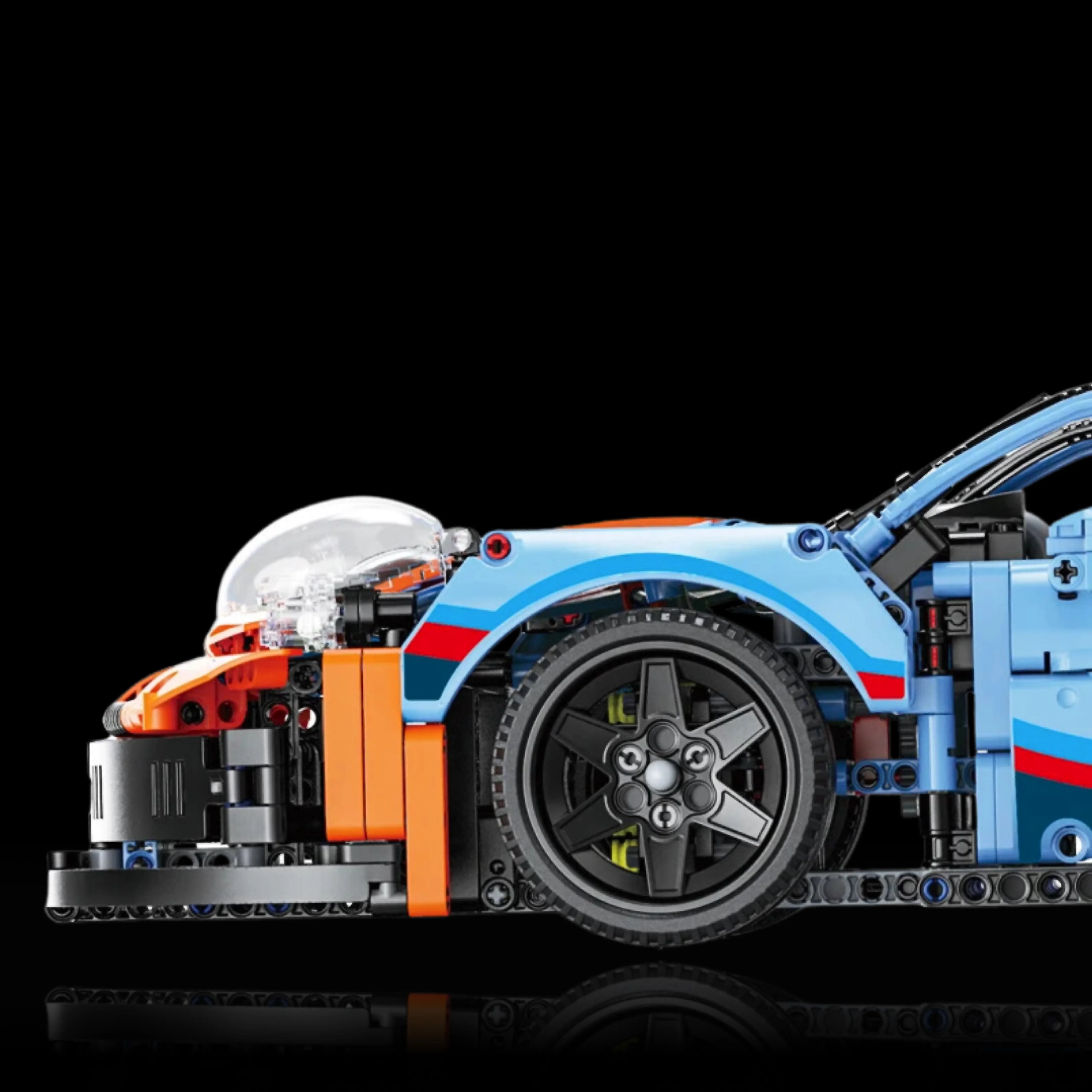 Porsche 911 RSR Blau-Orange Modellbausatz (1580 Teile)